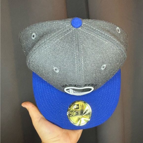 Golden State Warriors New Era Two-Tone 59FIFTY Low Profile Fitted Hat NWT 7 3/4 - Picture 3 of 5